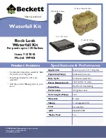 Beckett Waterfall Kit WFK8 Specifications preview