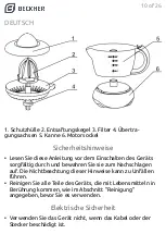 Предварительный просмотр 10 страницы BECKHER MI-CJ 1201B Instruction Manual