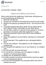 Preview for 3 page of BECKHER MI-FP 1802B Instruction Manual