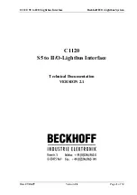 Beckhoff C1120 Technical Documentation Manual предпросмотр