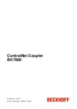 Beckhoff ControlNet BK7000 Manual предпросмотр