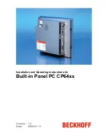 Preview for 1 page of Beckhoff CP64 Series Installation And Operating Instructions Manual