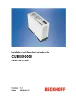 Предварительный просмотр 1 страницы Beckhoff CU8005-0000 Installation And Operating Instructions Manual