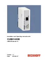 Beckhoff CU8801-0000 Installation And Operating Instructions For предпросмотр