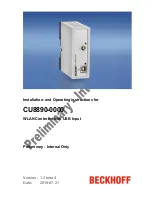 Preview for 1 page of Beckhoff CU8890-0000 Installation And Operating Instructions Manual