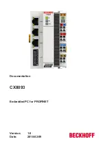 Preview for 1 page of Beckhoff CX8093 Documentation