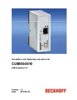 Предварительный просмотр 1 страницы Beckhoff USB-Extender-TX CU8800-0010 Installation And Operating Instructions Manual