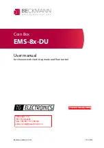 Предварительный просмотр 1 страницы Beckmann EMS-8 -DU Series User Manual