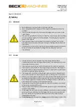 Предварительный просмотр 8 страницы Becx Machines HS130HR User Manual