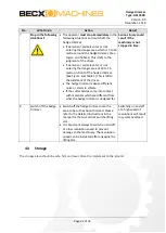 Предварительный просмотр 22 страницы Becx Machines HS130HR User Manual