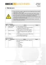 Preview for 17 page of Becx Machines WLA60 User Manual