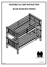 Предварительный просмотр 1 страницы Bedtime ZELDA BUNK BED FRAME Assembly & Care Instructions