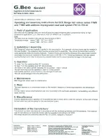 Preview for 3 page of bee 71MS Operating And Assembly Instruction