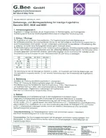 bee 851E Operating And Assembly Instruction предпросмотр