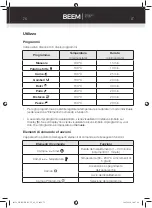 Preview for 78 page of Beem HF-929TS Instruction Manual