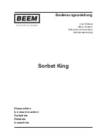 Preview for 1 page of Beem Sorbet King User Manual