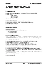 Preview for 2 page of BEGLEC JBSystems LC1 Operation Manual