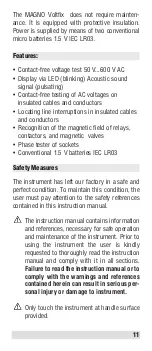 Предварительный просмотр 11 страницы Beha-Amprobe MAGNO VOLTfix Instruction Manual