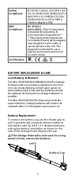 Предварительный просмотр 14 страницы Beha-Amprobe NCV-1000 Instruction Manual