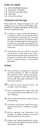 Предварительный просмотр 9 страницы BEHA AMPROBE OHMTEST Instruction Manual