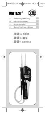 BEHA UNITEST 2000 alpha Instruction Manual preview