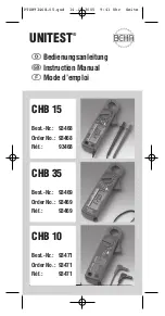 Предварительный просмотр 1 страницы BEHA UNITEST CHB 10 Instruction Manual