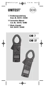 Предварительный просмотр 1 страницы BEHA Unitest CHB 37 Instruction Manual