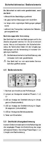 Предварительный просмотр 5 страницы BEHA UNITEST M-Indicator 9062 Instruction Manual