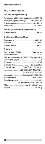 Предварительный просмотр 10 страницы BEHA UNITEST M-Indicator 9062 Instruction Manual