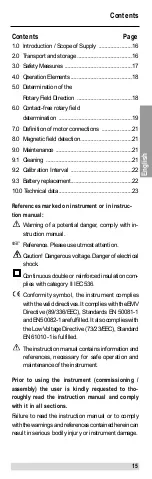 Предварительный просмотр 15 страницы BEHA UNITEST M-Indicator 9062 Instruction Manual