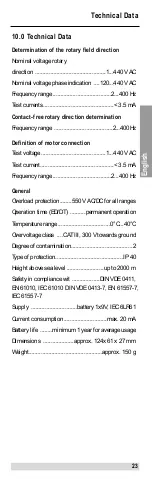 Предварительный просмотр 23 страницы BEHA UNITEST M-Indicator 9062 Instruction Manual