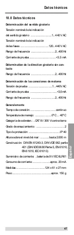 Предварительный просмотр 47 страницы BEHA UNITEST M-Indicator 9062 Instruction Manual