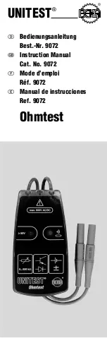 BEHA UNITEST Ohmtest Instruction Manual предпросмотр