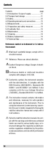 Preview for 10 page of BEHA UNITEST Ohmtest Instruction Manual