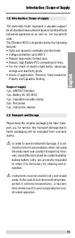 Предварительный просмотр 11 страницы BEHA UNITEST Ohmtest Instruction Manual