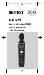 Предварительный просмотр 1 страницы BEHA Unitest SLM MINI Instruction Manual