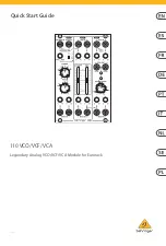 Preview for 1 page of Behringer 110 VCO/VCF/VCA Quick Start Manual