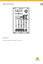 Behringer 2600-VCO Quick Start Manual preview