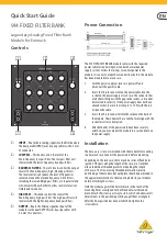 Предварительный просмотр 1 страницы Behringer 914 Fixed Filter Bank Quick Start Manual