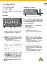 Behringer 960 SEQUENTIAL CONTROLLER Quick Start Manual предпросмотр