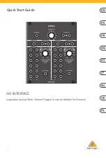 Предварительный просмотр 1 страницы Behringer 961 Interface Quick Start Manual