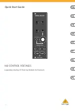 Behringer 992 CONTROL VOLTAGES Quick Start Manual preview