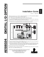 Behringer AES8024 Installation Manual preview