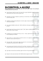 Preview for 3 page of Behringer B-Control-Audio BCA2000 User Manual