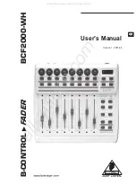 Preview for 1 page of Behringer B-Control Fader BCF2000-WH User Manual