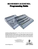 Behringer B-CONTROL Programming Manual предпросмотр