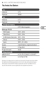 Preview for 8 page of Behringer BASS LIMITER ENHANCER BLE400 Manual