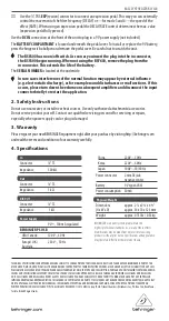 Preview for 2 page of Behringer BASS SYNTHESIZER BSY600 Manual