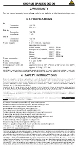 Preview for 2 page of Behringer CC300 User Manual