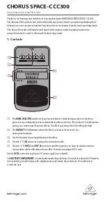 Preview for 1 page of Behringer CHORUS SPACE-C CC300 Manual